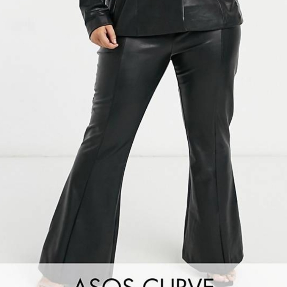 ASOS Faux Leather Flare Pants